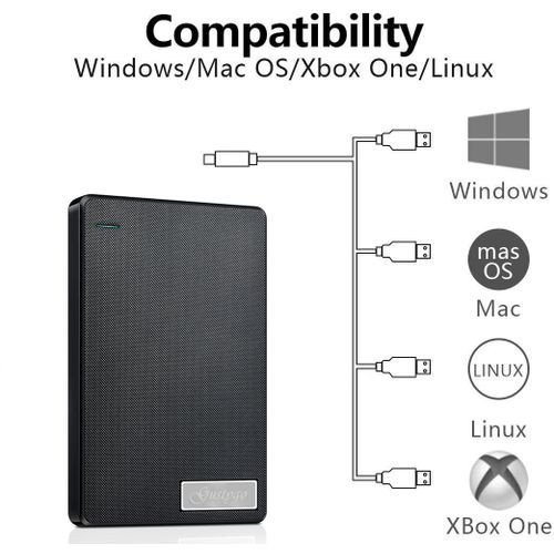 Disque dur externe 320 Go USB 3.0 haute vitesse, habillage en tissu artisanal