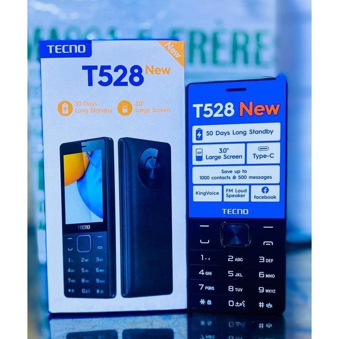 Tecno T528 – Téléphone Basique Double SIM avec Batterie Ultra Longue Durée & Radio FM