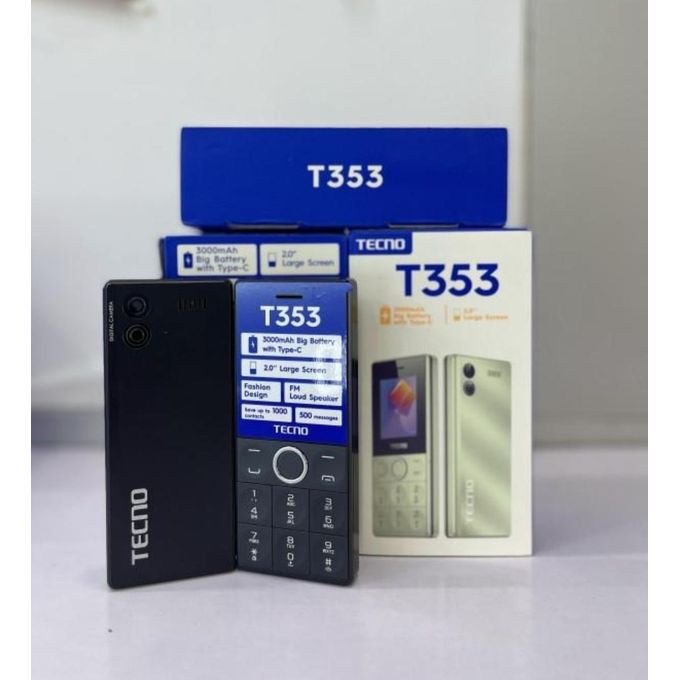 Tecno T353 – Téléphone Basique Double SIM avec Batterie Longue Durée & Radio FM