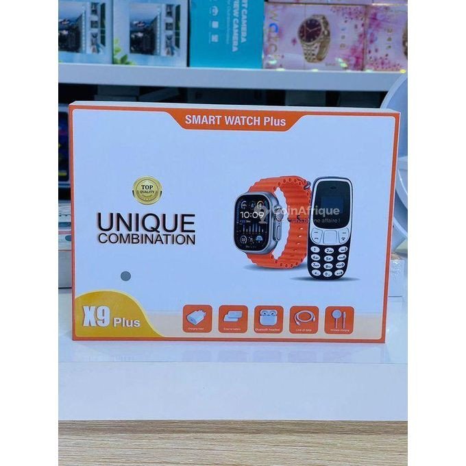 Generic X9 Plus – Montre Connectée + Mini Téléphone Portable – Pack 2-en-1
